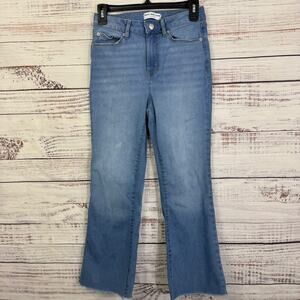 MARC NEW YORK Jeans Womens Size 4 Light Wash High Rise Crop Flare Raw Hem Denim